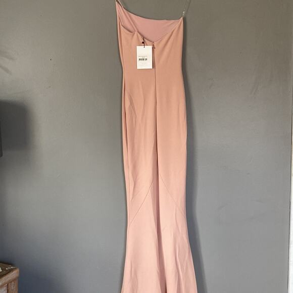 REVOLVE x NOOKIE Coquette wedding Pink one shoulder Maxi dress Jasmine Gown XS 2 - Picture 5 of 11